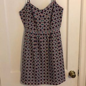 J. Crew multi-color spaghetti strap dress.